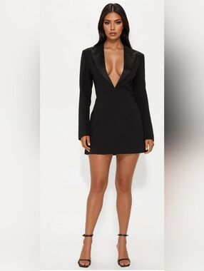 Noemi Micro Mini Blazer Dress - Black Size M